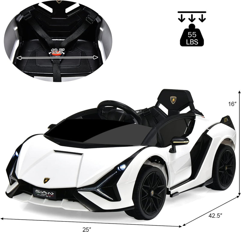 12V Lamborghini Sian Ride-On Car with Adjustable Seat and Safety Belt Magic Cars 7