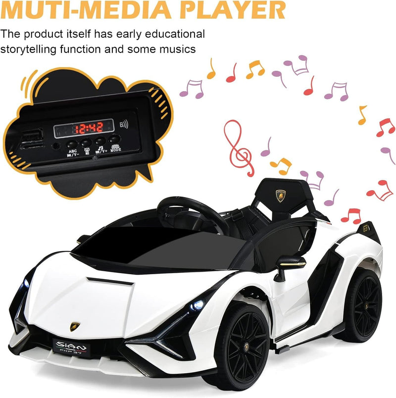 12V Lamborghini Sian Ride-On Car with Adjustable Seat and Safety Belt Magic Cars 8