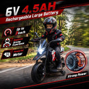 6V Kids Ride-On Motorcycle Toy with Training Wheels and Rechargeable Battery Magic Cars 2