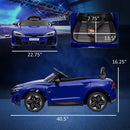 12V Electric Audi Ride-On Car with Remote Control, Horn - Dark Blue Magic Cars 2