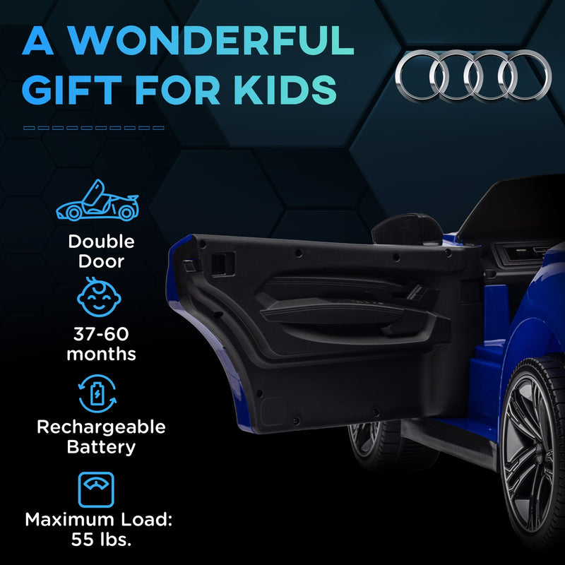 12V Electric Audi Ride-On Car with Remote Control, Horn - Dark Blue Magic Cars 9