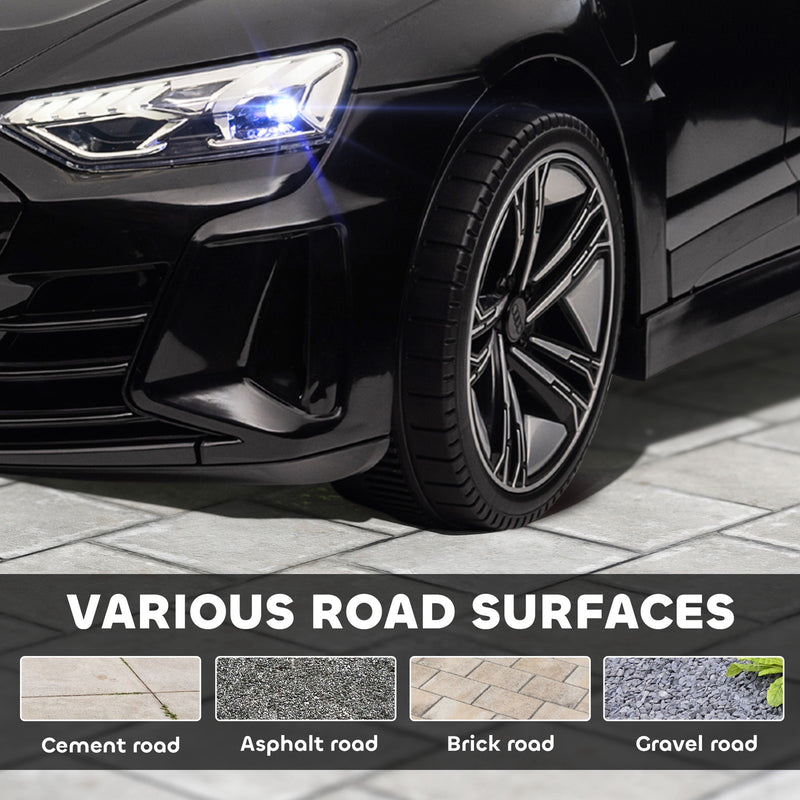 12V Licensed Electric Audi Ride-On Car with Remote Control and Horn – Black Magic Cars 9