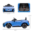 Licensed Audi 12V Electric Ride-On Car with Remote Control and Horn - Blue Magic Cars 2