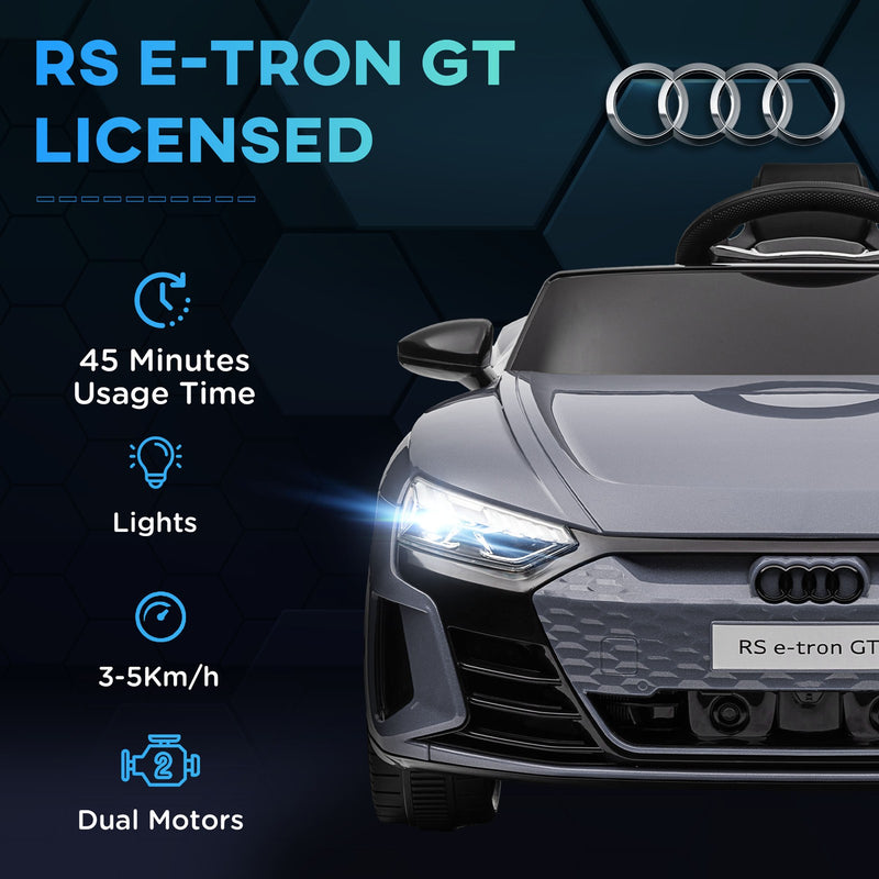 Licensed Audi 12V Electric Ride-On Car with Remote Control and Horn – Gray Magic Cars 7