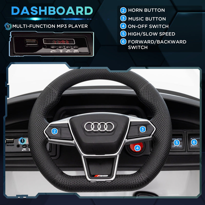 Licensed Audi 12V Electric Ride-On Car with Remote Control, Horn, and Music Magic Cars 5