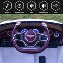 Licensed Bentley Style Kids Electric Ride-On Car 12V with Remote Control and LED Lights, Black Magic Cars 2