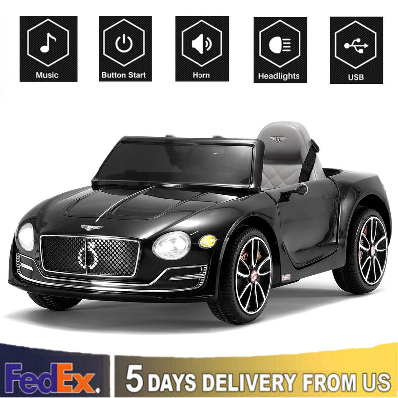 Licensed Bentley Style Kids Electric Ride-On Car Toy with LED and Remote Control in Black Magic Cars 0