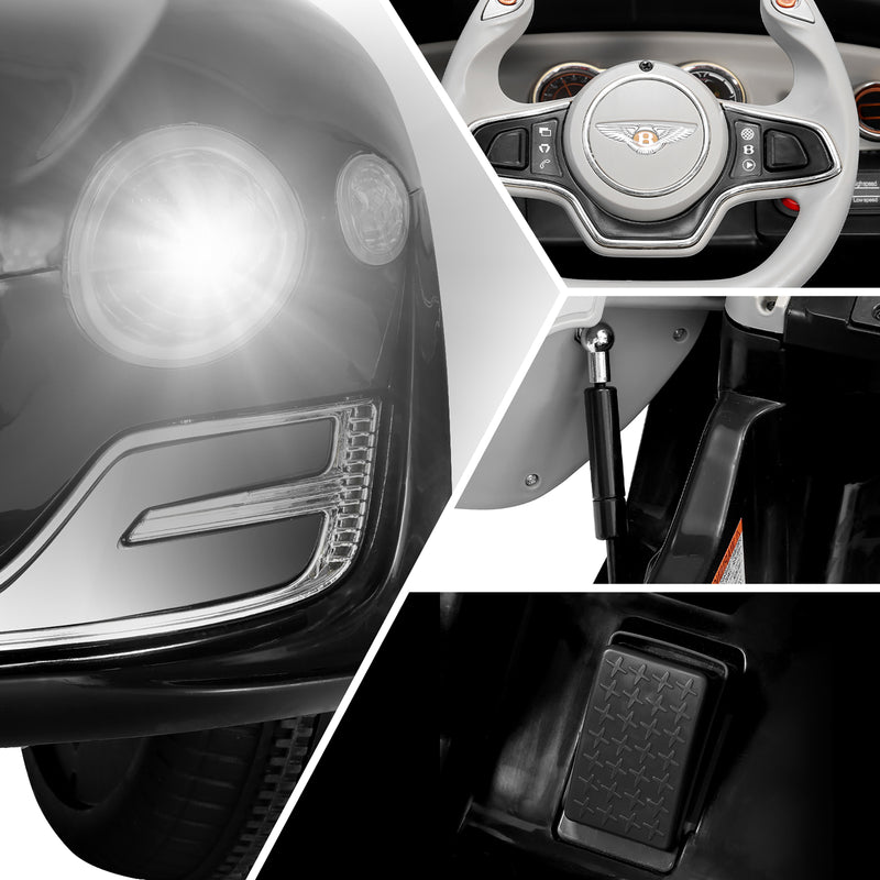 Licensed Bentley Style Kids Electric Ride-On Car Toy with LED and Remote Control in Black Magic Cars 9