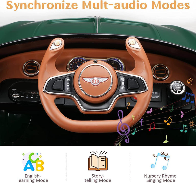 Licensed Bentley-Style 12V Electric Ride-On Car with Remote Control for Kids Magic Cars 23