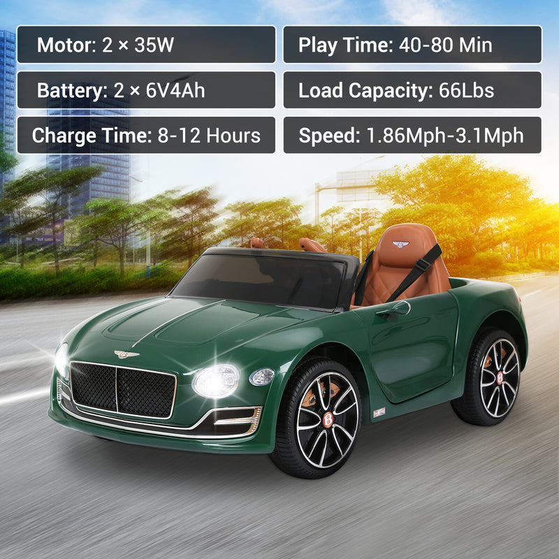 12V Licensed Bentley-Style Electric Ride-On Car for Kids with Remote Control Magic Cars 24