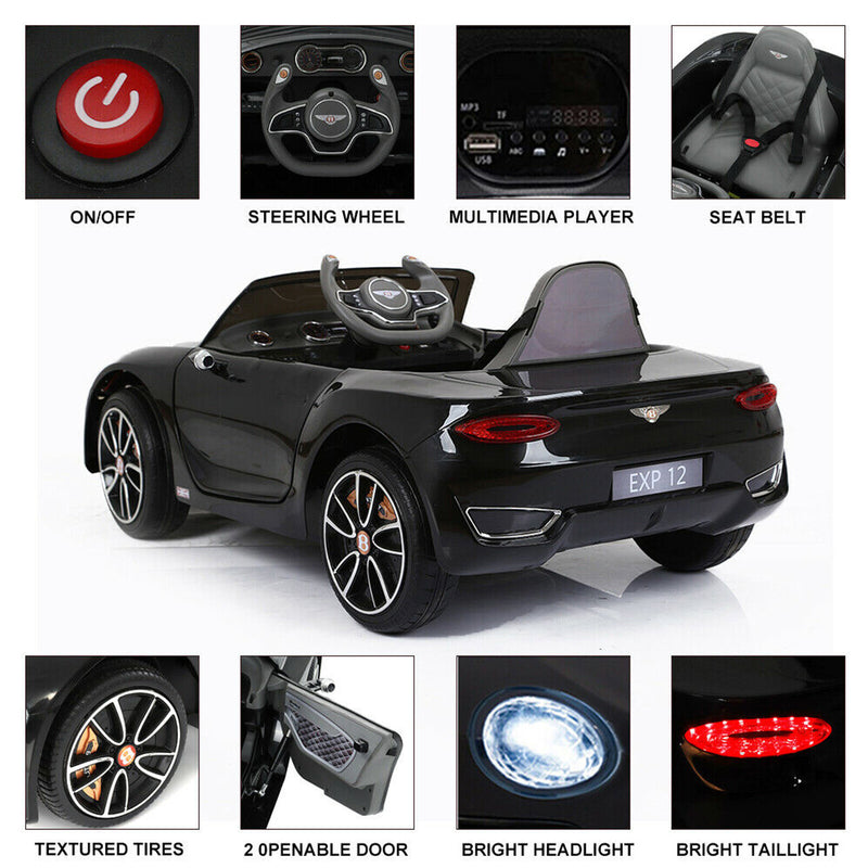 Licensed Bentley Style 12V Electric Ride-On Car for Kids with 2.4G Remote Control Magic Cars 2