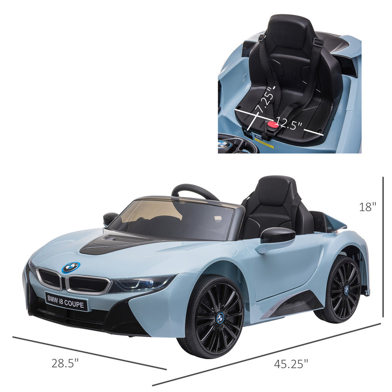 Licensed BMW I8 Electric 6V Battery-Powered Kids Ride-On Coupe Car Blue Magic Cars 2