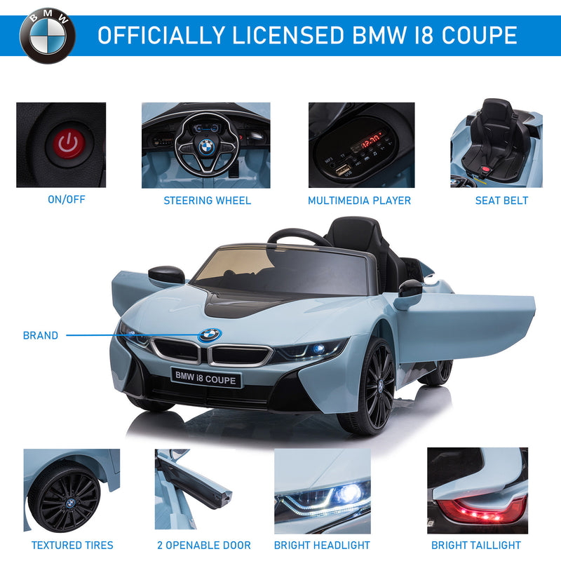 Licensed BMW I8 Electric 6V Battery-Powered Kids Ride-On Coupe Car Blue Magic Cars 5