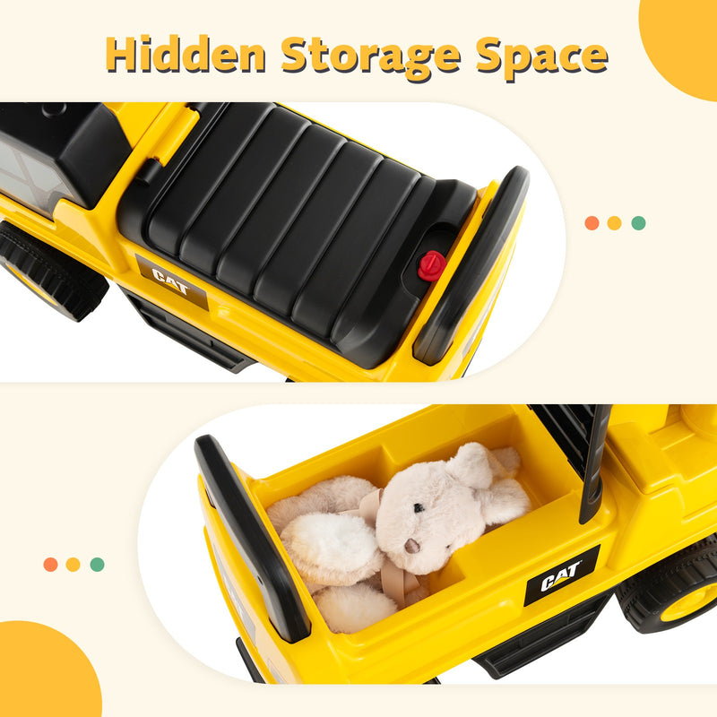 Kids Ride-On Caterpillar Excavator Toy with Digging Bucket and Storage Compartment Magic Cars 7