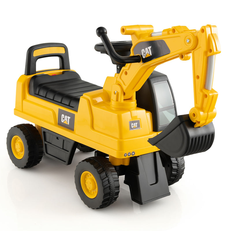 Kids Ride-On Caterpillar Excavator Toy with Digging Bucket and Storage Compartment Magic Cars 9
