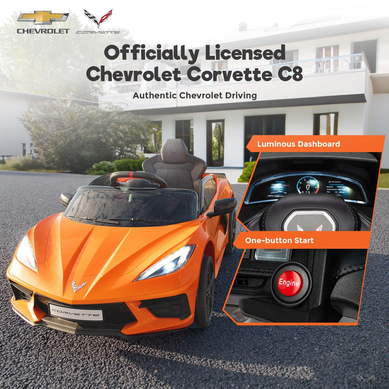12V Electric Chevrolet Corvette C8 Ride-On Car with Remote Control Magic Cars 1