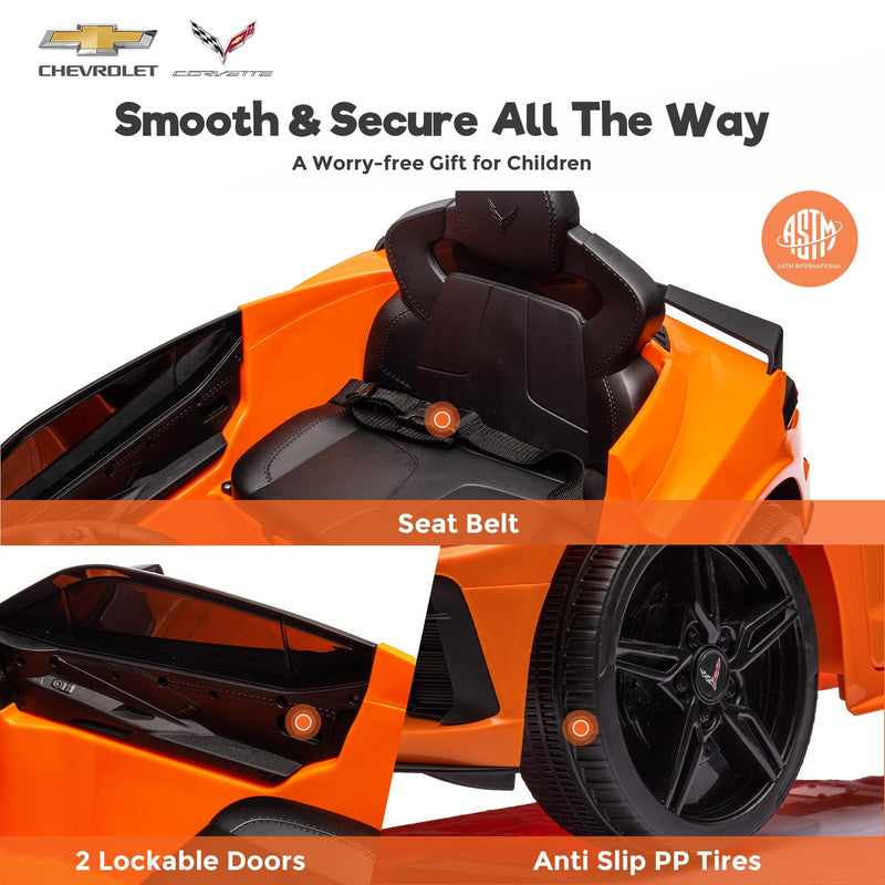 12V Electric Chevrolet Corvette C8 Ride-On Car with Remote Control Magic Cars 3