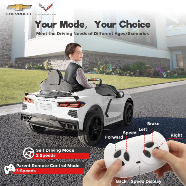 Licensed Chevrolet Corvette C8 Kids Electric Battery-Powered Ride-On Car Toy Magic Cars 2