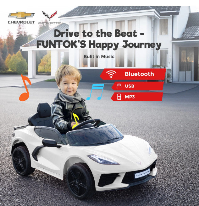 Licensed Chevrolet Corvette C8 Kids Electric Battery-Powered Ride-On Car Toy Magic Cars 5