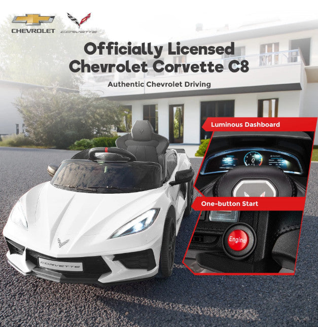 Licensed Chevrolet Corvette C8 Kids Electric Battery-Powered Ride-On Car Toy Magic Cars Variant 0