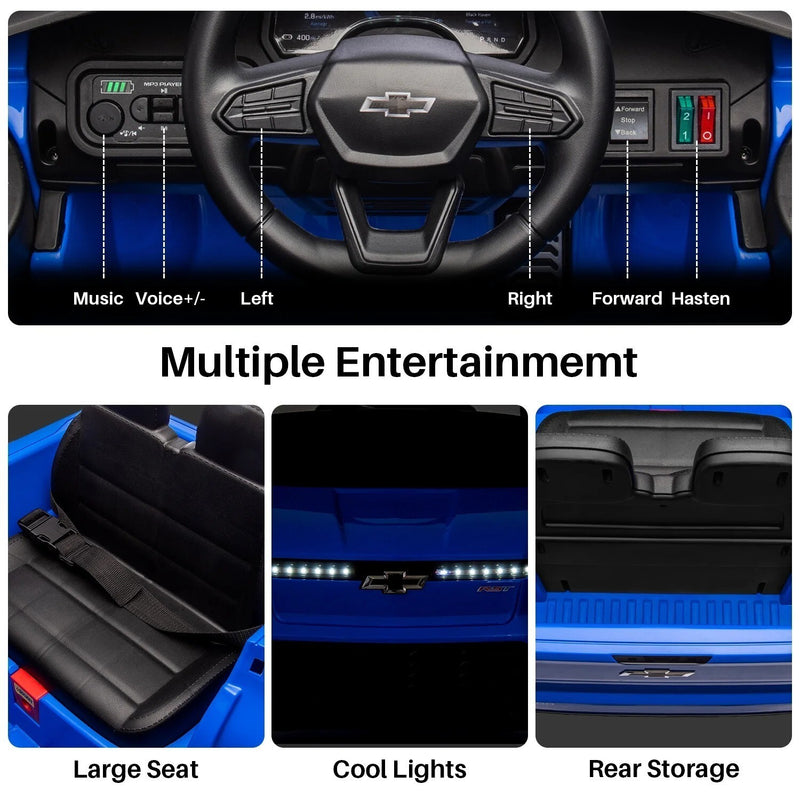 12V Licensed Chevrolet Silverado Electric Ride-On Truck with Remote for Kids Magic Cars 2