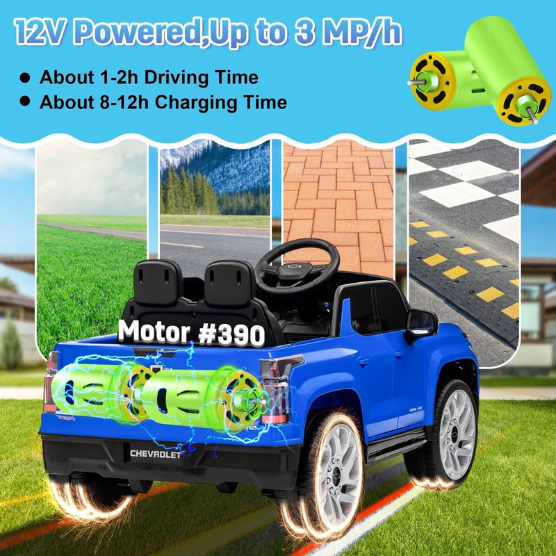 12V Licensed Chevrolet Silverado Electric Ride-On Truck with Remote for Kids Magic Cars 9
