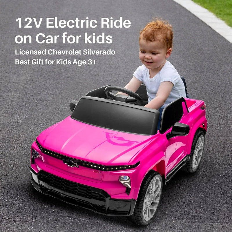 Chevrolet Silverado 12V Ride-On Truck with Remote Control and 4 Wheels for Kids Magic Cars 2