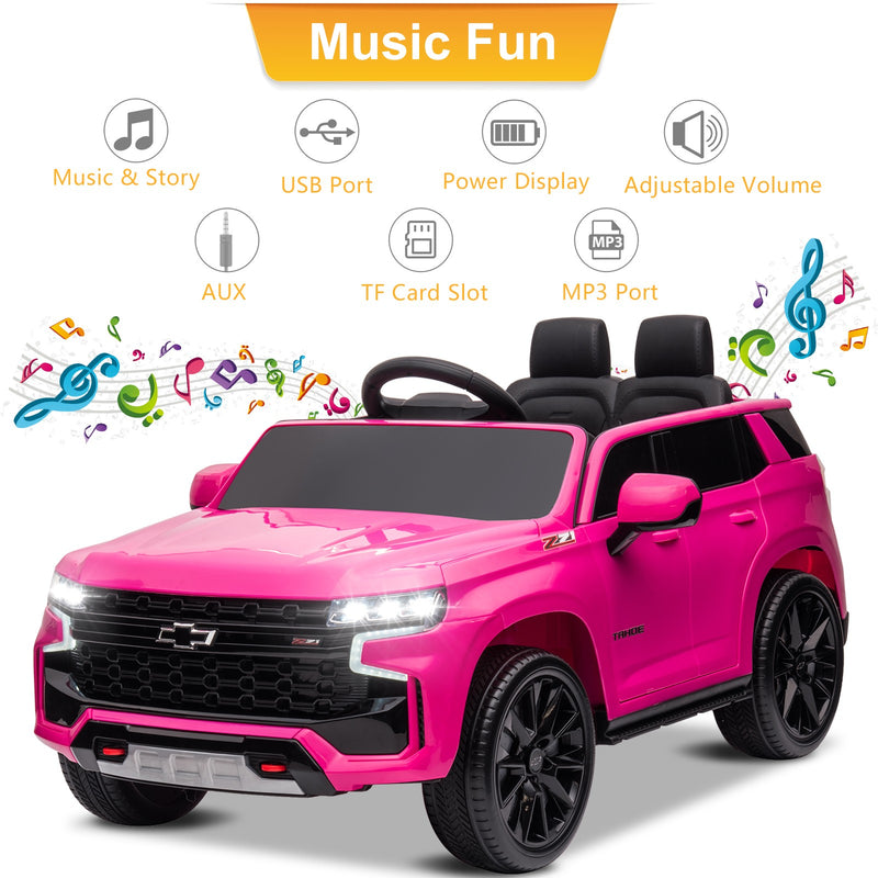 Chevrolet Tahoe Licensed Ride-On Car Toy with Remote Control, 3 Speeds, LED Lights, and Music Magic Cars 3