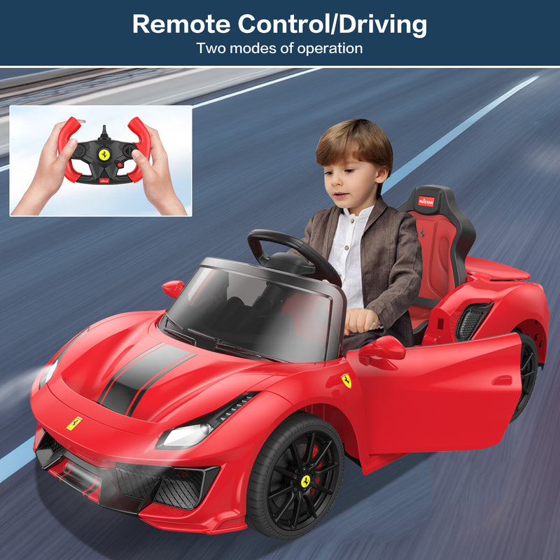Ferrari 488 Pista Spider Ride-On Car with Speaker, Leather Seat, and Brake Magic Cars 11