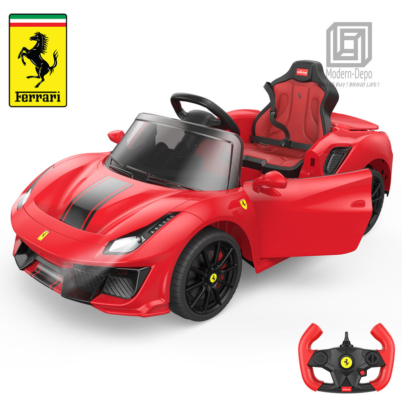 Ferrari 488 Pista Spider Ride-On Car with Speaker, Leather Seat, and Brake Magic Cars Variant 0