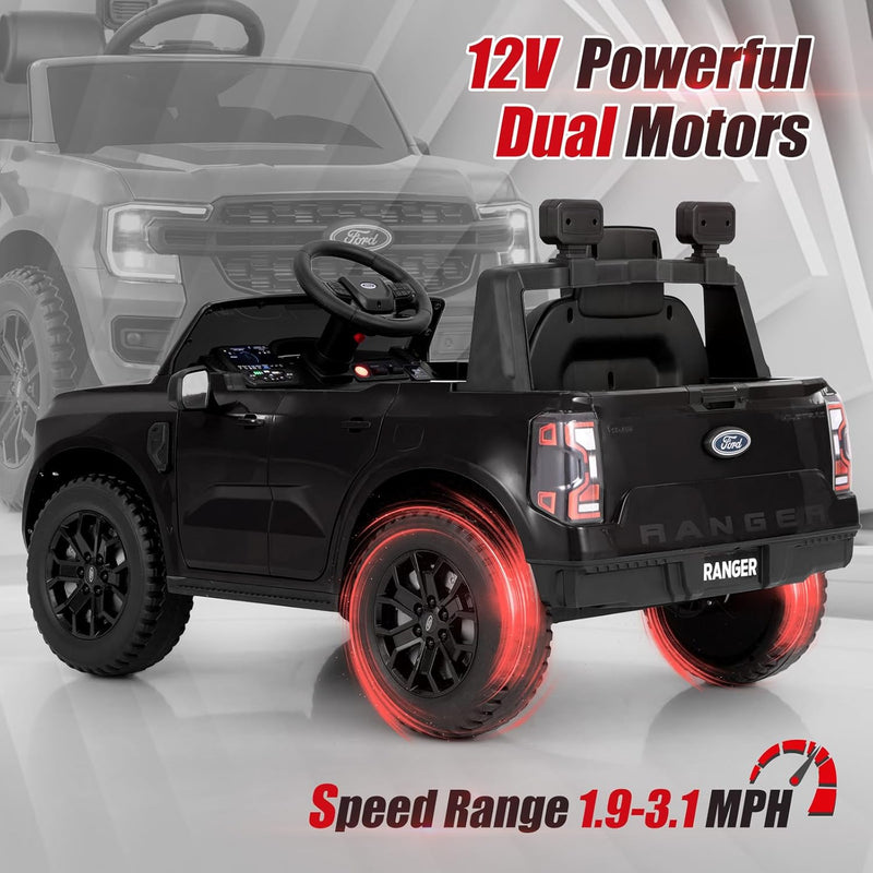 12V Licensed Ford Ranger Electric Ride-On Car for Kids with Remote Control Magic Cars 3