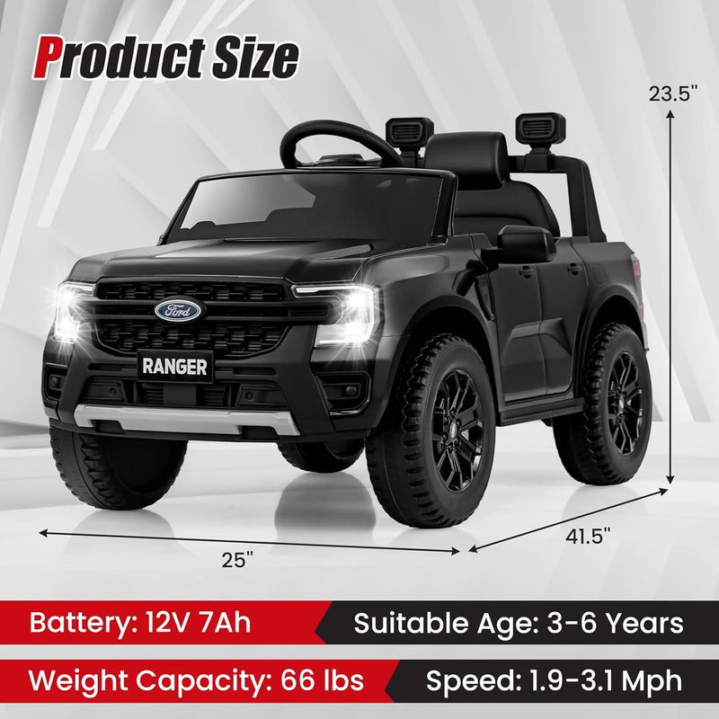 12V Licensed Ford Ranger Electric Ride-On Car for Kids with Remote Control Magic Cars 6