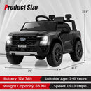 OLA KIDS 12V Electric Ford Ranger Ride-On Truck for Children - Black Magic Cars 4