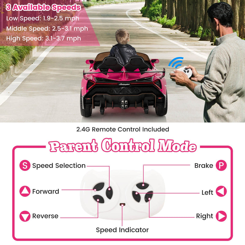 Licensed Lamborghini 4WD 12V Battery-Powered Kids Ride-On Sports Car with 2.4G Remote Control Magic Cars 10
