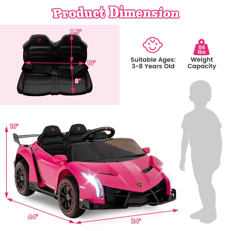 Licensed Lamborghini 4WD 12V Battery-Powered Kids Ride-On Sports Car with 2.4G Remote Control Magic Cars 1