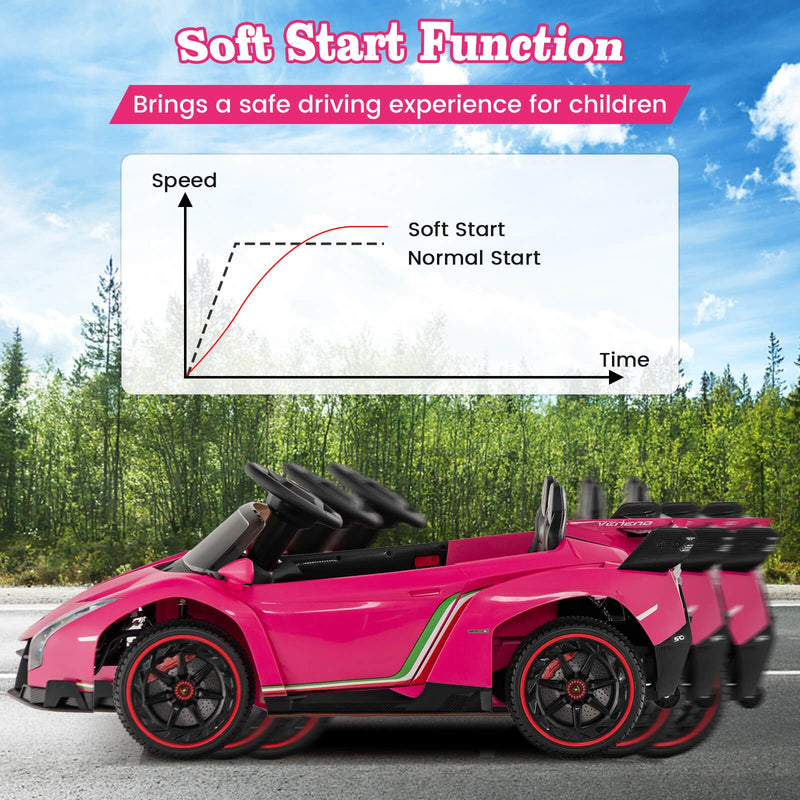 Licensed Lamborghini 4WD 12V Battery-Powered Kids Ride-On Sports Car with 2.4G Remote Control Magic Cars 2