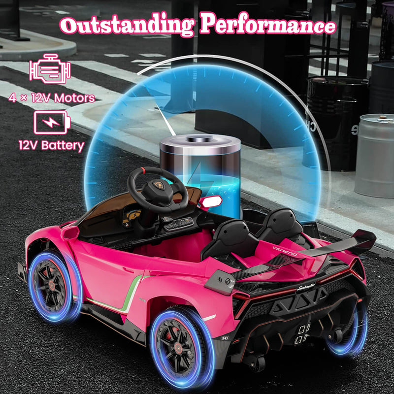 Licensed Lamborghini 4WD 12V Battery-Powered Kids Ride-On Sports Car with 2.4G Remote Control Magic Cars 4