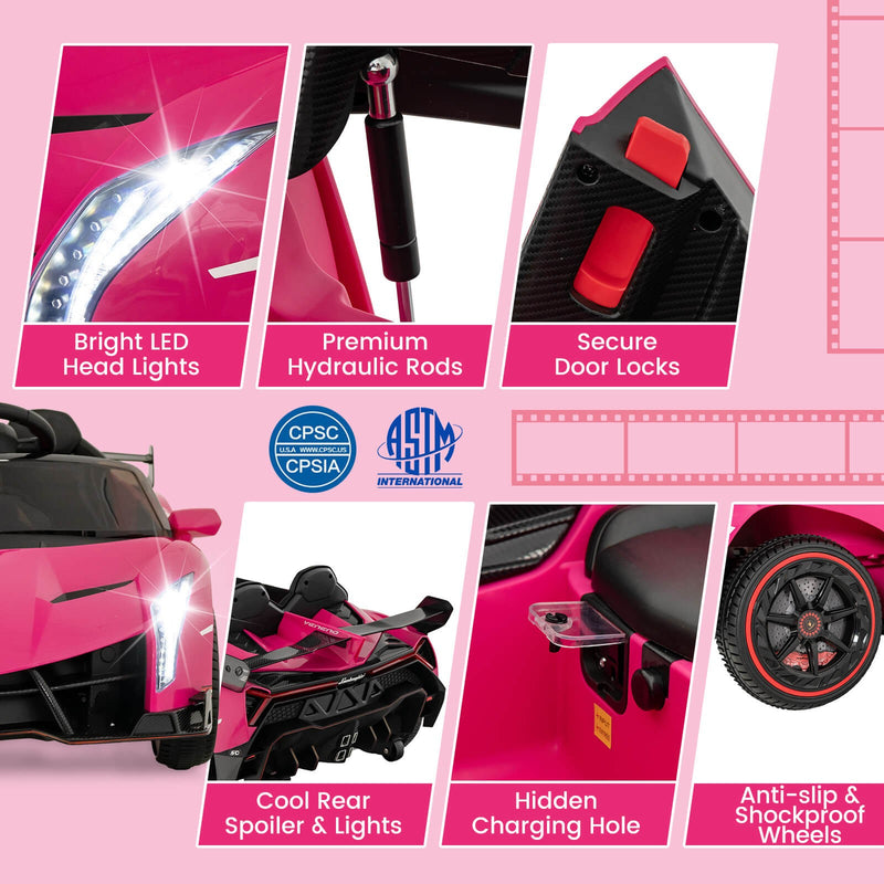 Licensed Lamborghini 4WD 12V Battery-Powered Kids Ride-On Sports Car with 2.4G Remote Control Magic Cars 7