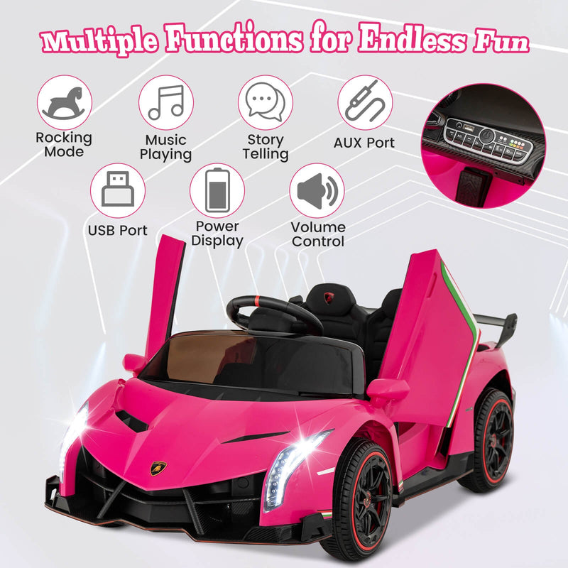 Licensed Lamborghini 4WD 12V Battery-Powered Kids Ride-On Sports Car with 2.4G Remote Control Magic Cars 8