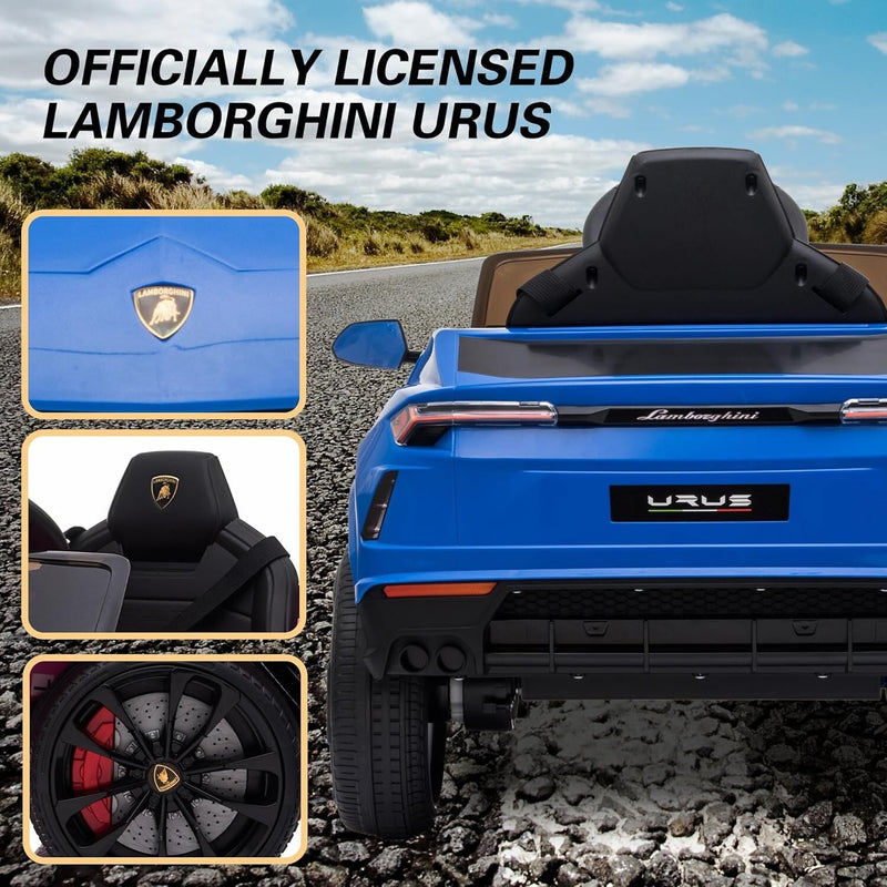 Blue Licensed Lamborghini Urus 12V Battery-Powered Electric Ride-On Toy Car Magic Cars 1