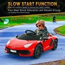 12V Licensed Lamborghini Ride-On Car with Remote Control and Hydraulic Doors in Red Magic Cars 2