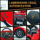 12V Licensed Lamborghini Ride-On Car with Remote Control and Hydraulic Doors in Red Magic Cars 3