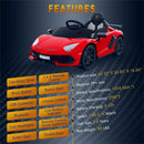 12V Licensed Lamborghini Ride-On Car with Remote Control and Hydraulic Doors in Red Magic Cars 4