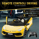12V Licensed Lamborghini Ride-On Car with Remote Control and Hydraulic Doors Yellow Magic Cars 1