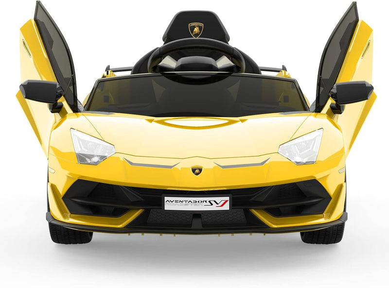 12V Licensed Lamborghini Ride-On Car with Remote Control and Hydraulic Doors Yellow Magic Cars 7