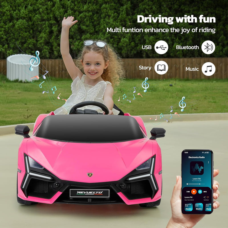 Licensed Lamborghini Electric Ride-On Car for Kids with Scissor Doors and Remote Control Magic Cars 4
