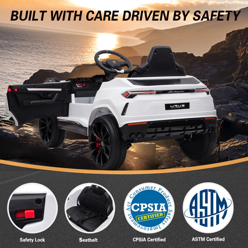 Licensed Lamborghini Urus 12V Battery-Powered Electric Ride-On Truck Toy Magic Cars 4