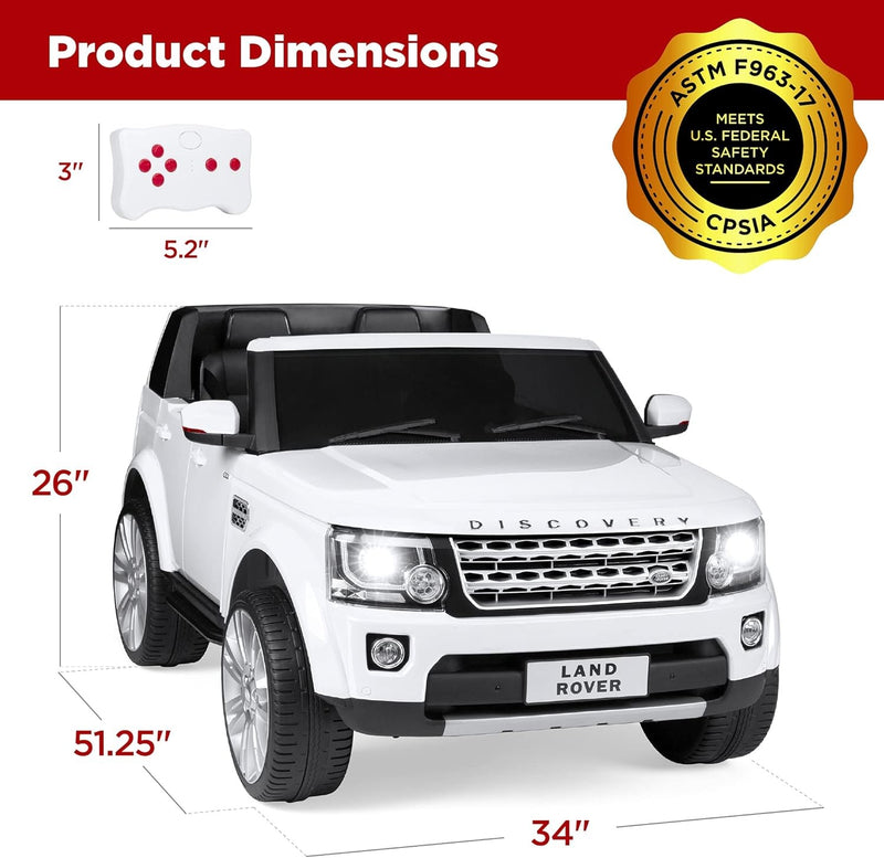 Licensed Land Rover 12V Kids 2-Seater Ride-On Car with MP3 and Remote Control Magic Cars 6