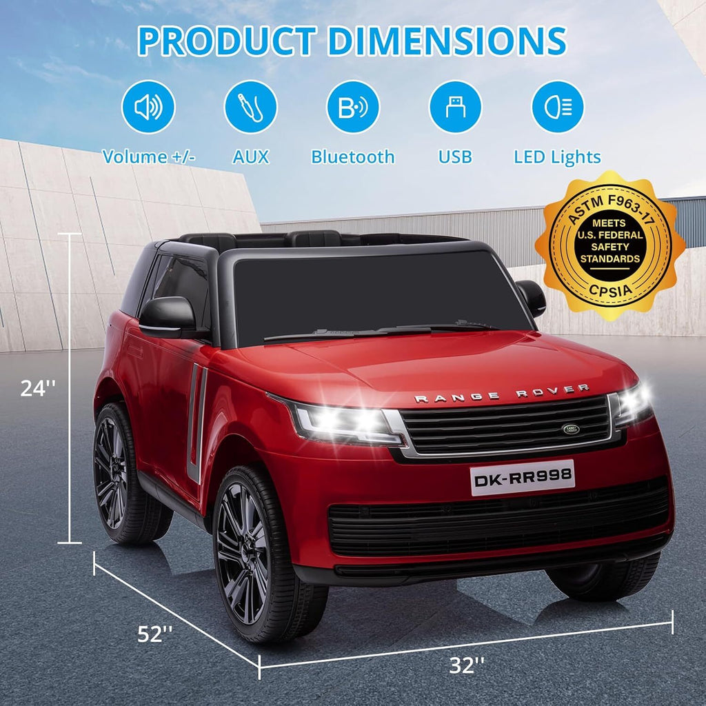 Land Rover Ride On Licensed Land Rover Ride-On Car with Remote Control 2-Seater for Kids