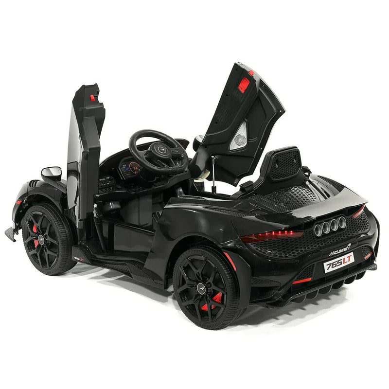 Licensed Kids 12V McLaren 765LT Ride-On Sports Car with Rubber Tires, Lights, Music, and Remote Control Magic Cars 2